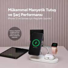Ttec Aircharger Quattro M Magsafe Uyumlu Iphone+Applewatch+Airpods LED Li Kablosuz Hızlı Şarj Standı