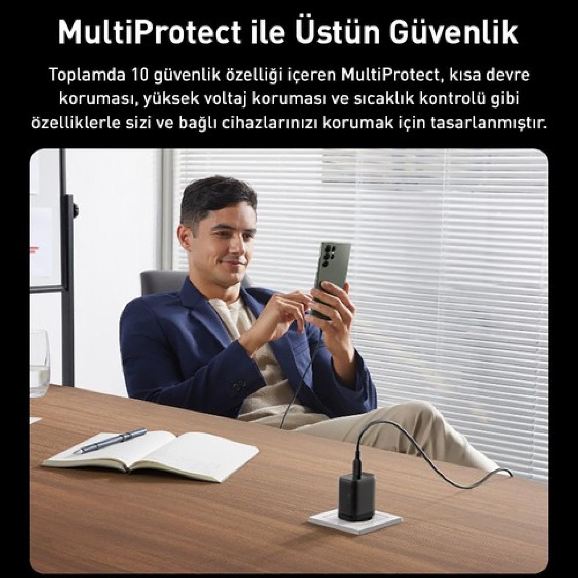 Anker 313 PPS Destekli 45W USB-C Şarj Cihazı - iPhone / Android / Macbook Uyumlu Type-C Hızlı Şarj Adaptörü - A2643 - Siyah (Anker Türkiye Garantili)
