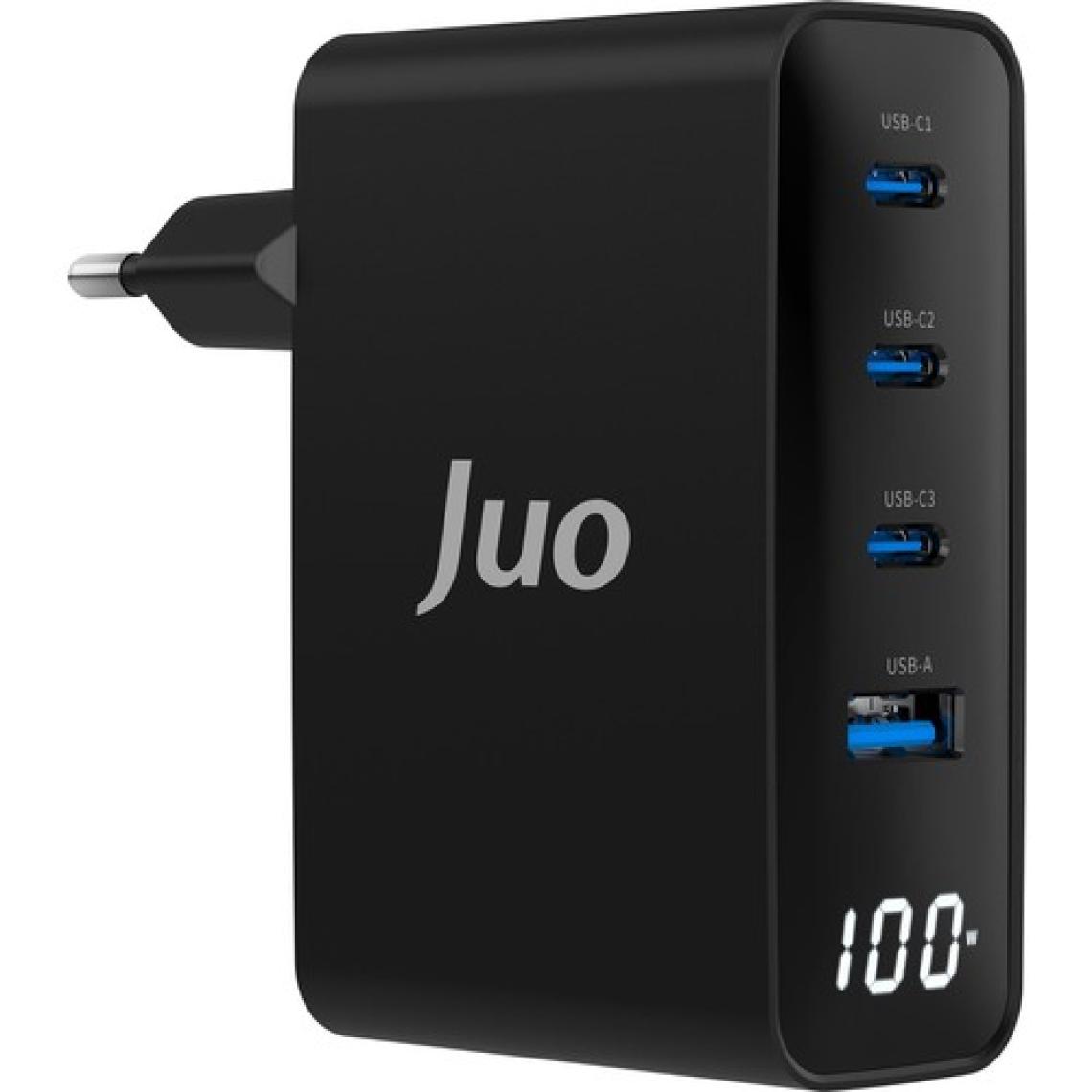 Juo 100W Gan LED Ekranlı 3 Type-C + Usb-A Hızlı Şarj Cihazı iPhone & Macbook & Notebook Şarj Aleti