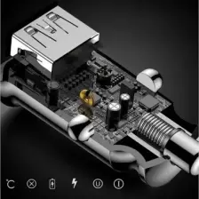 Baseus CCALL-ML02 Mini Dual USB 3.1A Max Çıkışlı Hızlı Araç Şarj Başlığı - Beyaz