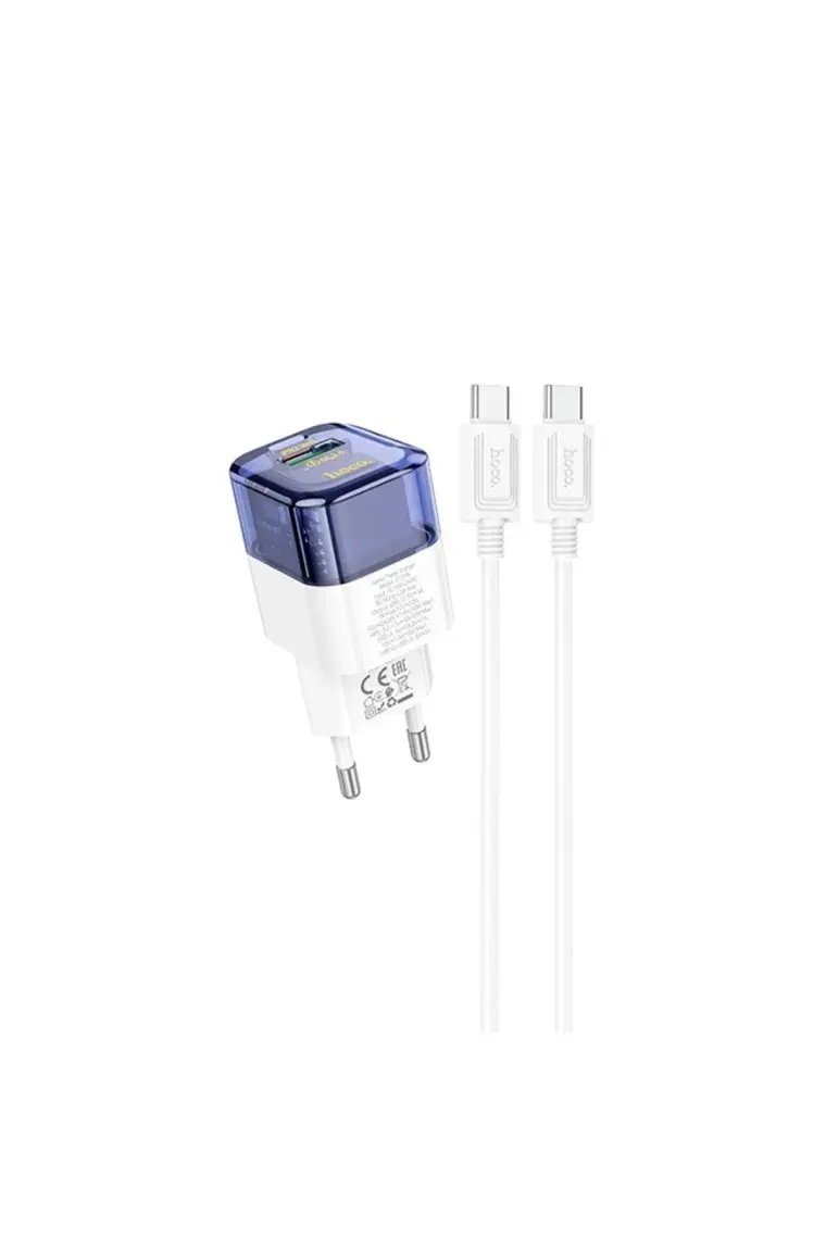 Hoco C131A Platinum PD30W+QC3.0 Girişli Hızlı Şarj Başlığı ve Type-C To Type-C Kablo