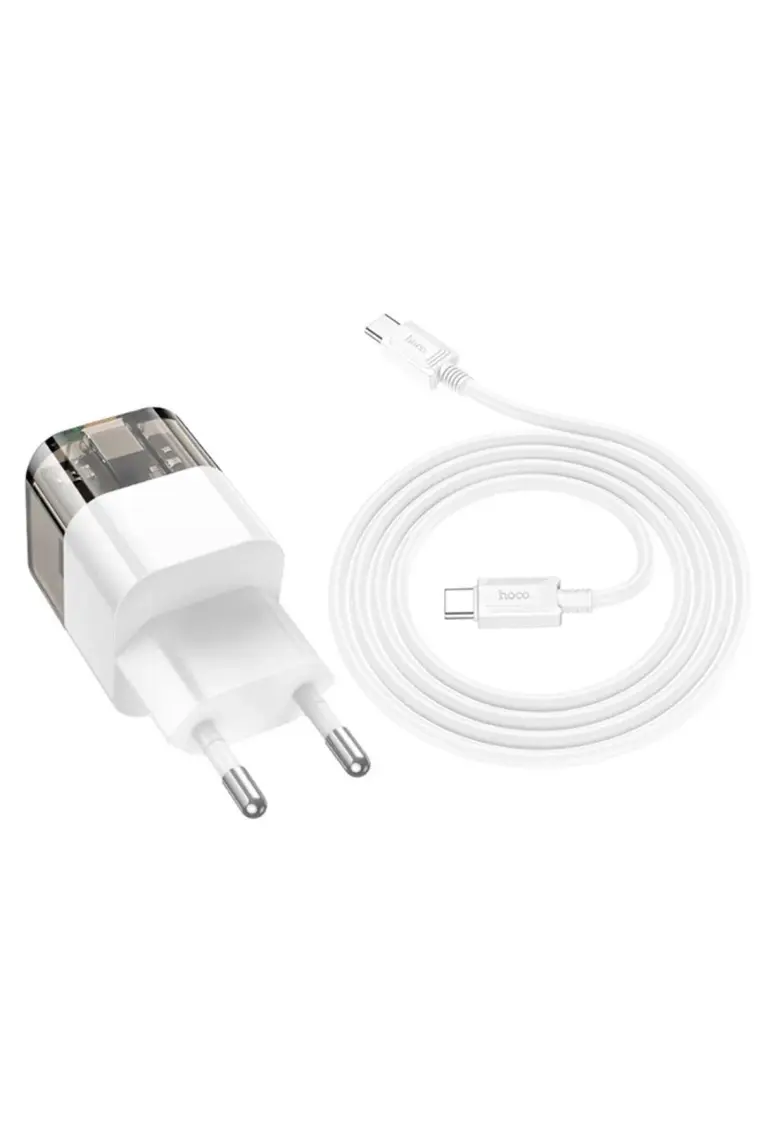 Hoco C131A Platinum PD30W+QC3.0 Girişli Hızlı Şarj Başlığı ve Type-C To Type-C Kablo