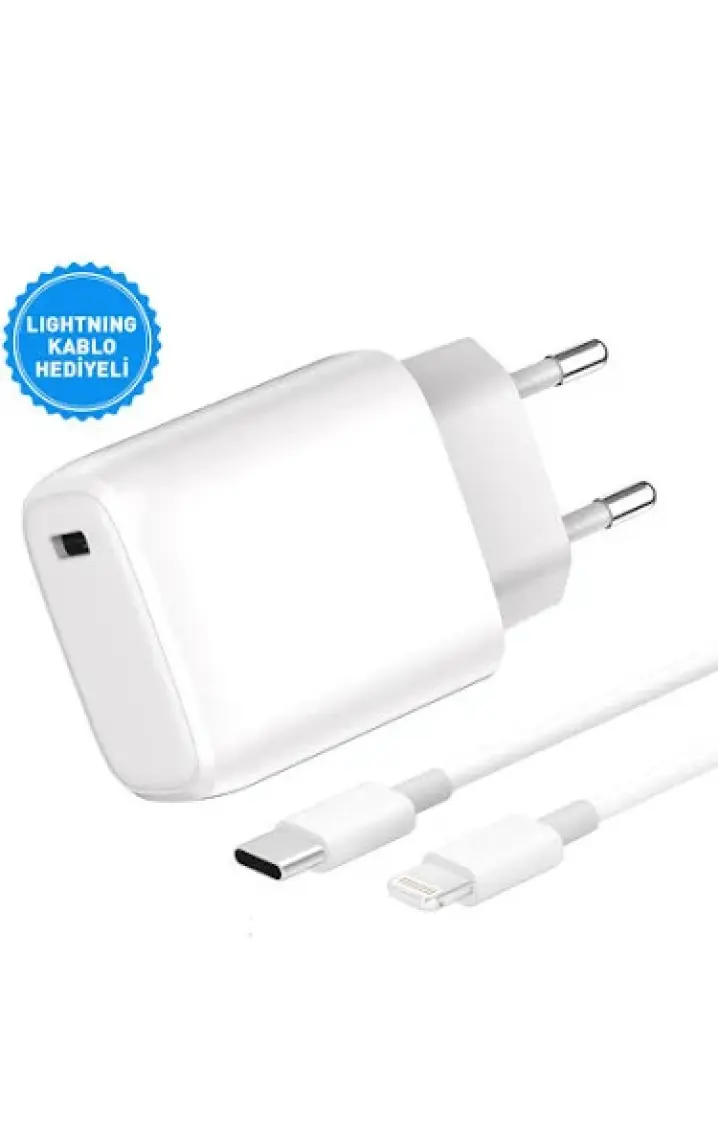 Intouch Smarty Pd 25 W Type-C To Lightning Kablolu Seyahat Şarj Adaptörü Beyaz (Apple iPhone Modelleri İçin Uygundur.)