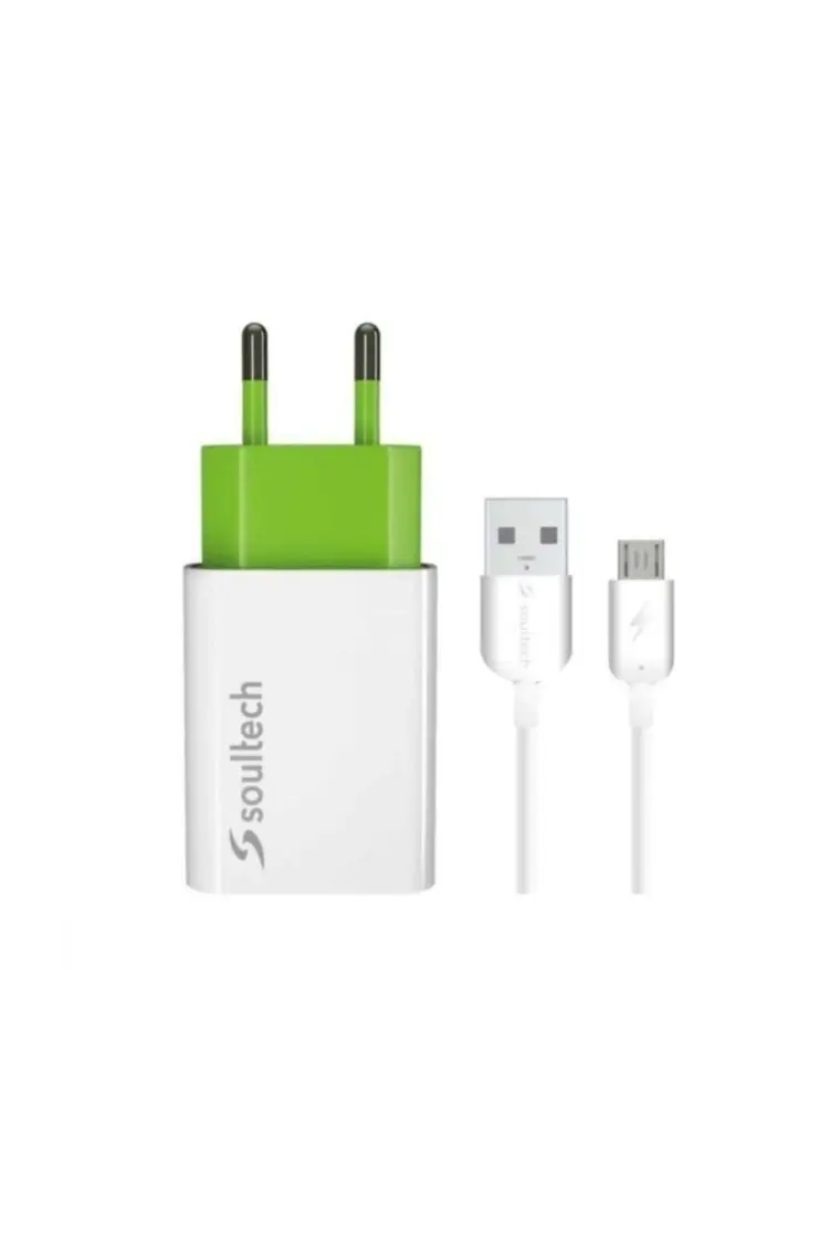 Soultech 2.1 A Ev Şarj Adaptörü & Micro USB Data Şarj Kablosu