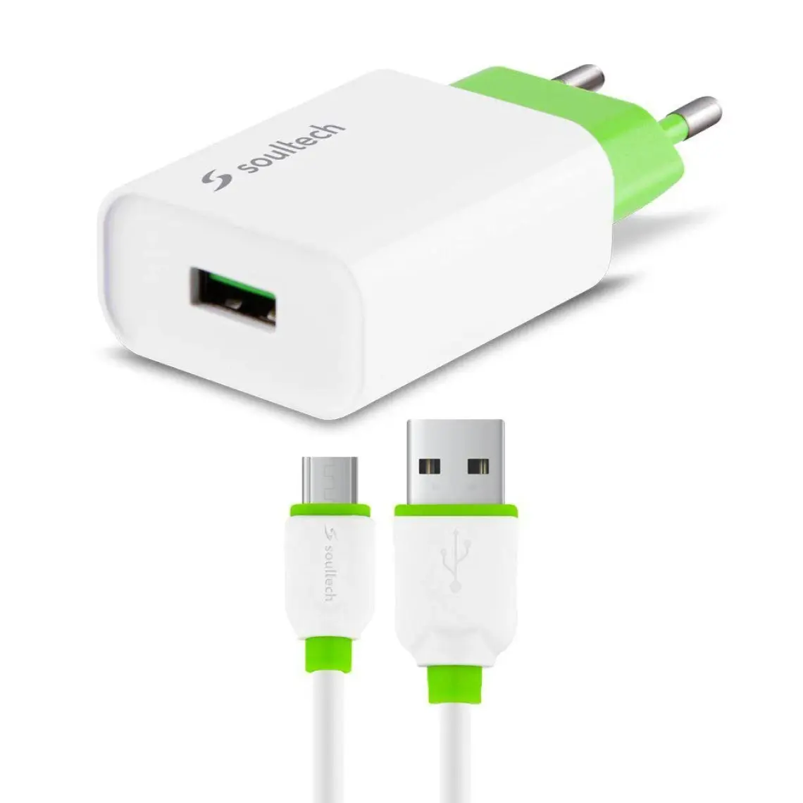 Soultech 2.1 A Ev Şarj Adaptörü & Micro USB Data Şarj Kablosu