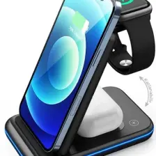Woyax By Deji Iphone-Watch ve Magsafe Uyumlu Katlanabilir 15W Hızlı Wireless Kablosuz Şarj Standı