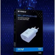 Syrox PD25B 25W Pd 3A Type-C Çıkışlı Şarj Adaptörü (Başlık) Beyaz