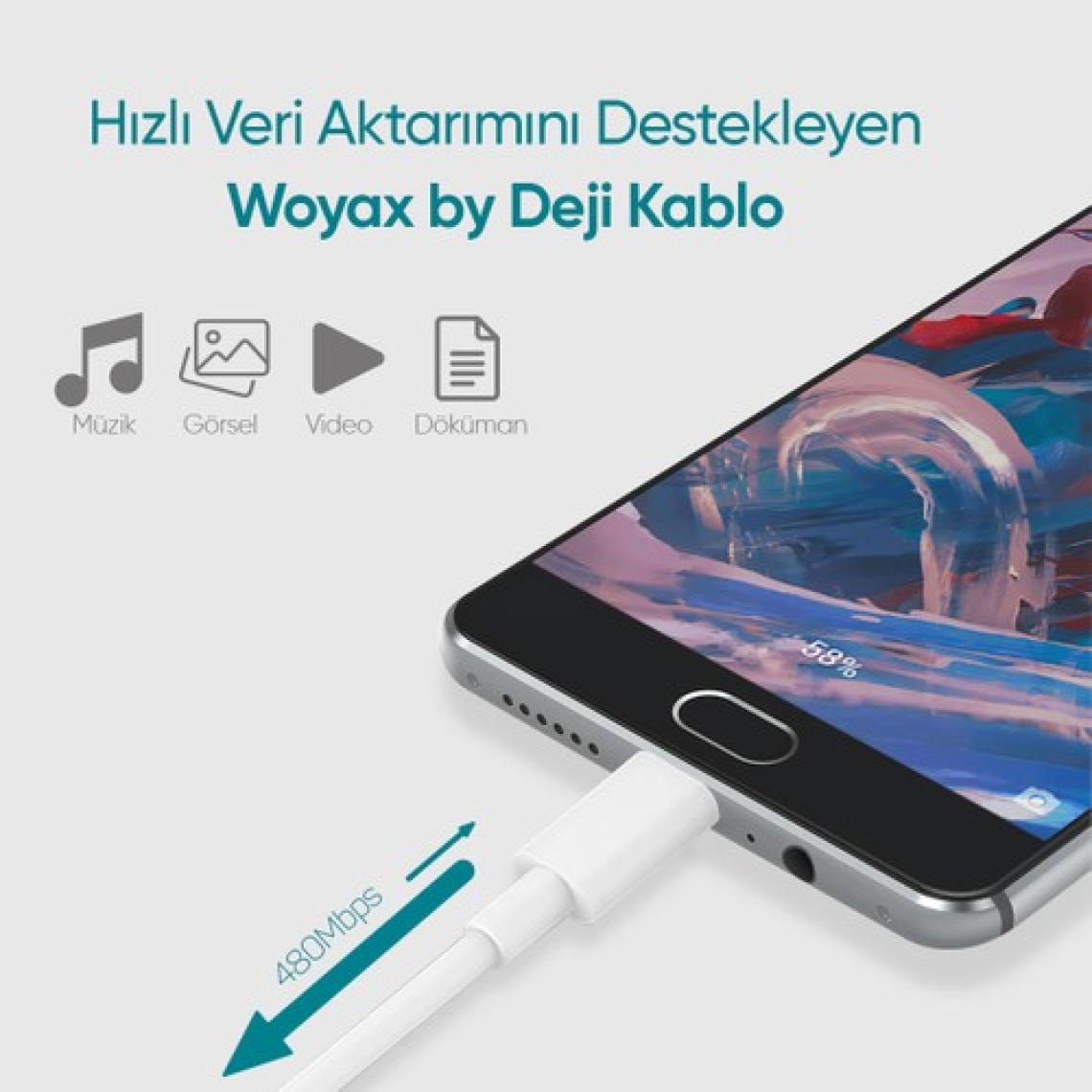 Woyax by Deji Huawei Uyumlu Hızlı Şarj Aleti P20 Lite / P30 Lite / Mate 20 Lite/ Nova 3-4E /Honor 8 18W Type C
