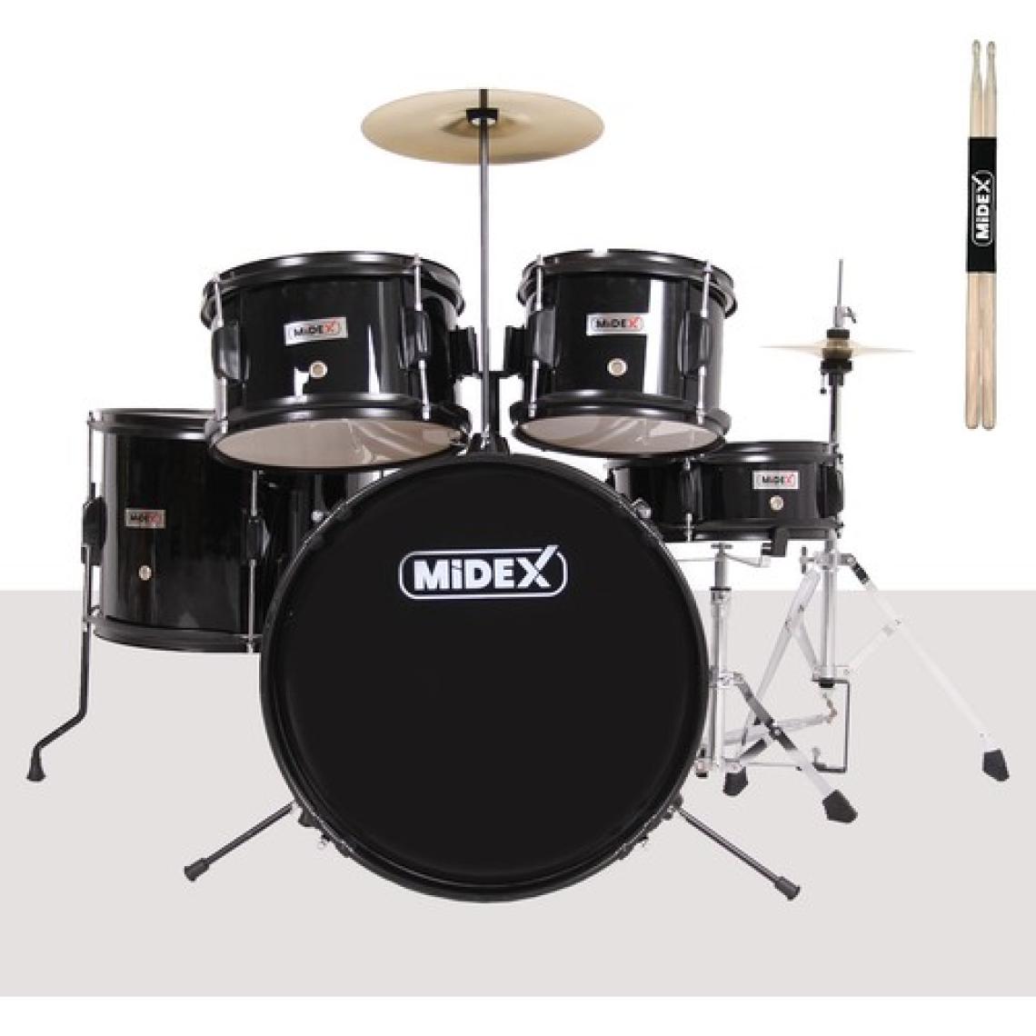 Midex CD500X-BK Akustik Çocuk Baterisi Davulu Seti 5-18 Yaş İçin Full Set