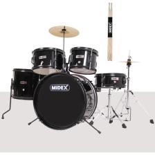 Midex CD500X-BK Akustik Çocuk Baterisi Davulu Seti 5-18 Yaş İçin Full Set