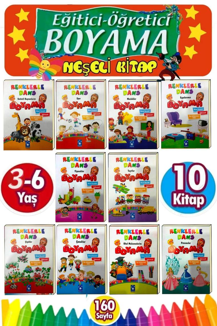 Gönül Eğitici Öğretici Boyama Seti 10 Kitap