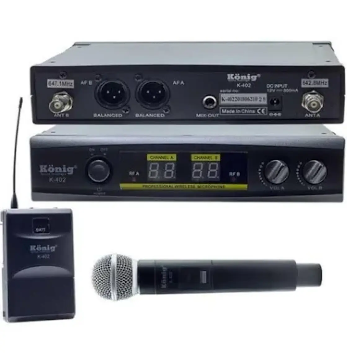 König K-402 El+Yaka Iki Kanal Uhf Telsiz Mikrofon