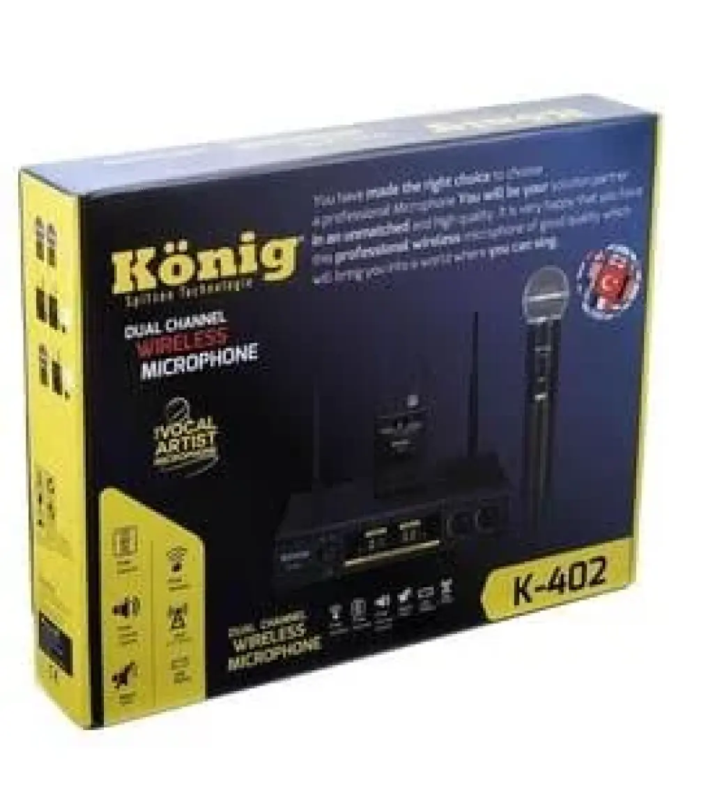 König K-402 El+Yaka Iki Kanal Uhf Telsiz Mikrofon