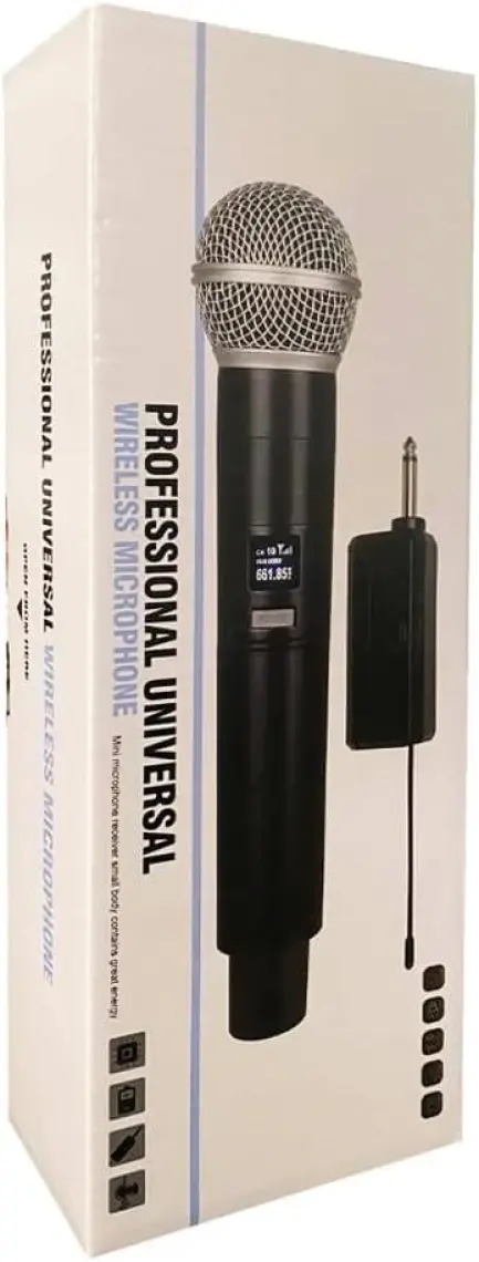 Coverzone Kablosuz Karaoke Mikrofonu 6.35mm Amfi Hoparlör İçin 600 Hz ila 800 KHz Çok Amaçlı Tak ve Çalıştır Kablosuz Mikrofon Dış Mekan İçin WN05