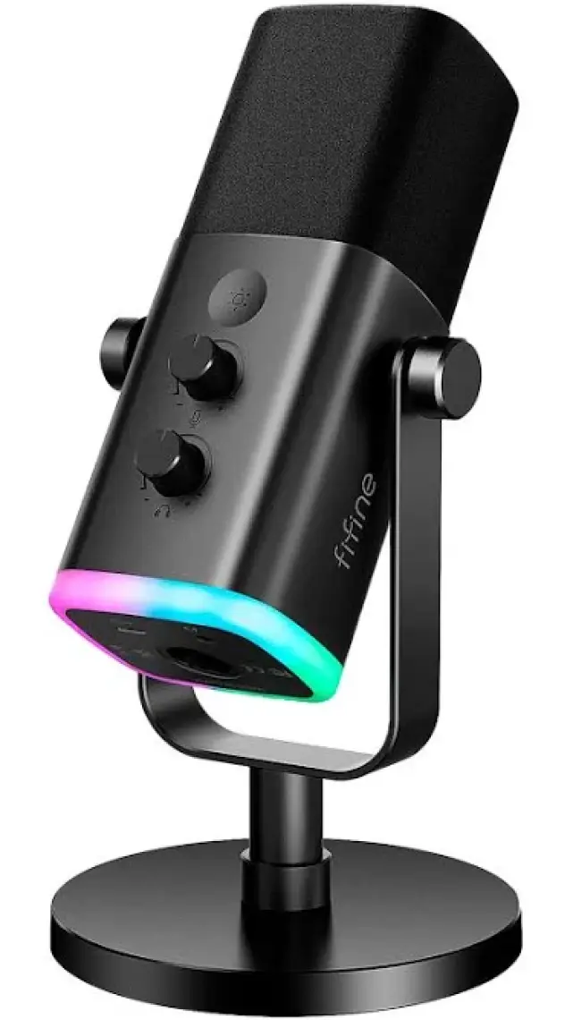 Fifine Am8 XLR/USB Rgb Beyaz Dinamik Bilgisayar Oyuncu Yayıncı Mikrofonu