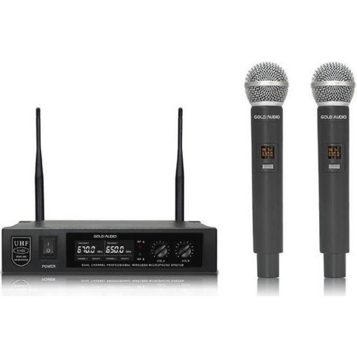 Gold Audio U626-EE Uhf Telsiz El+El Mikrofonu 2li