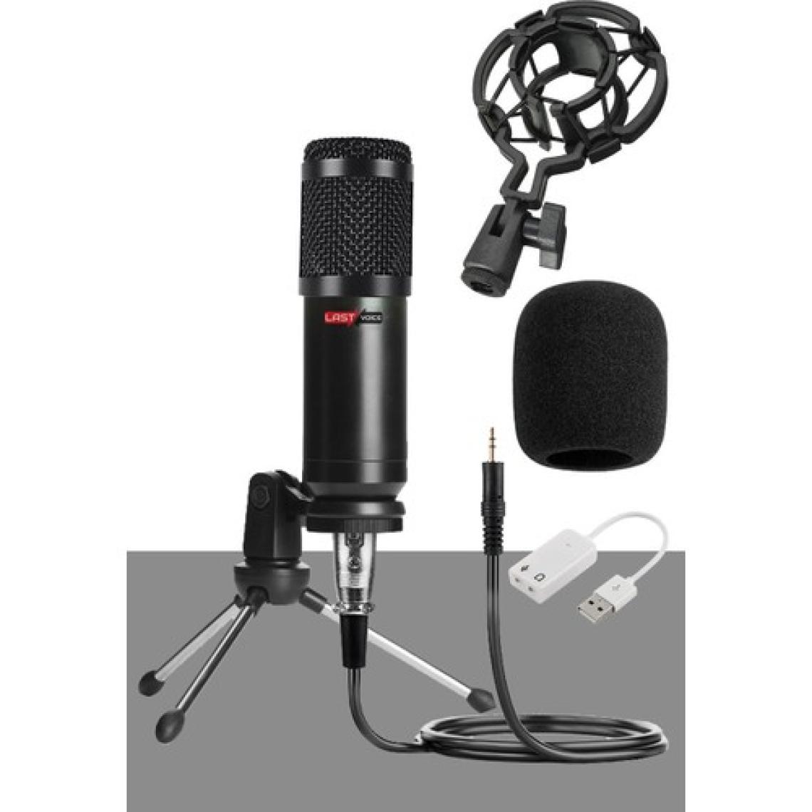 Lastvoice BM800 Full Black Kondenser Youtuber Mikrofon + 7.1