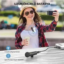 Fifine M9 Kablosuz Yaka Mikrofonu 2 Kişilik Mikrofon Seti