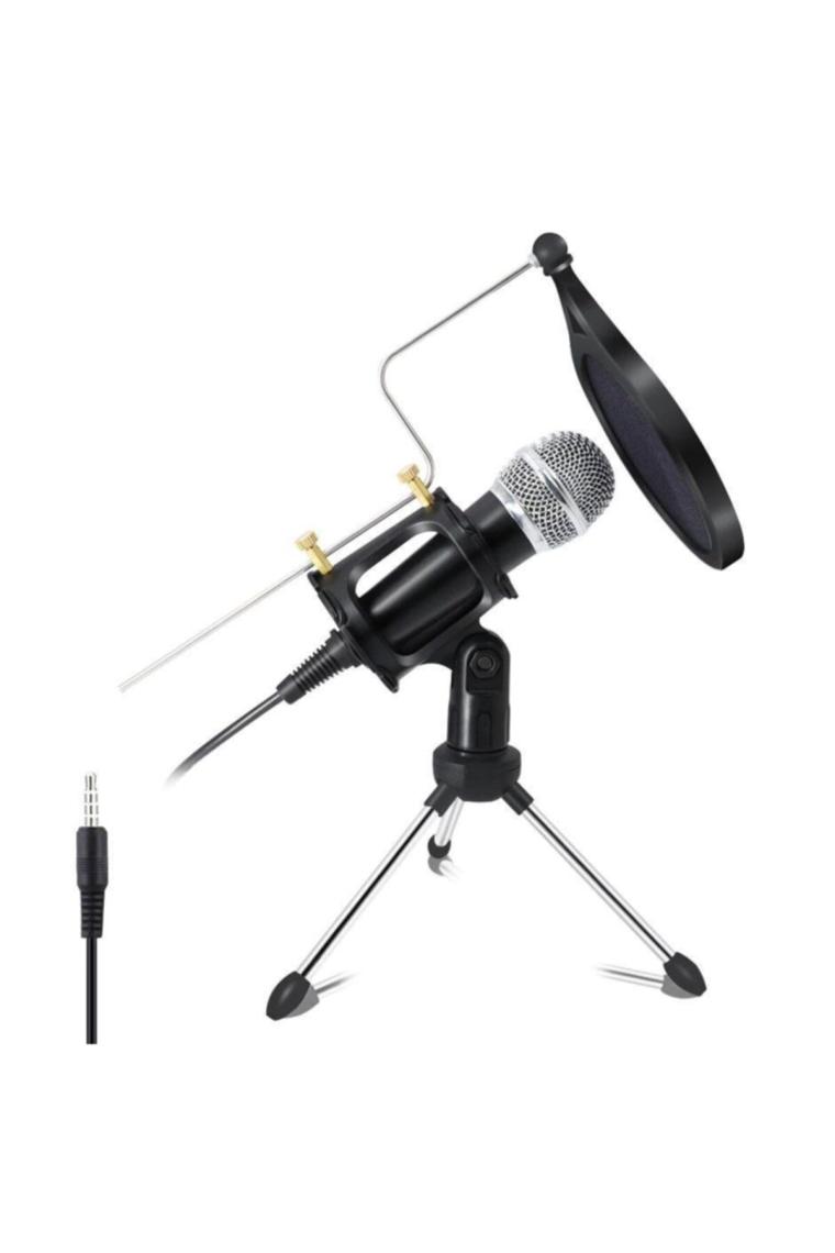 Kareoke Kondenser Mikrofon Cep Telefonu Bilgisayar Uyumlu
