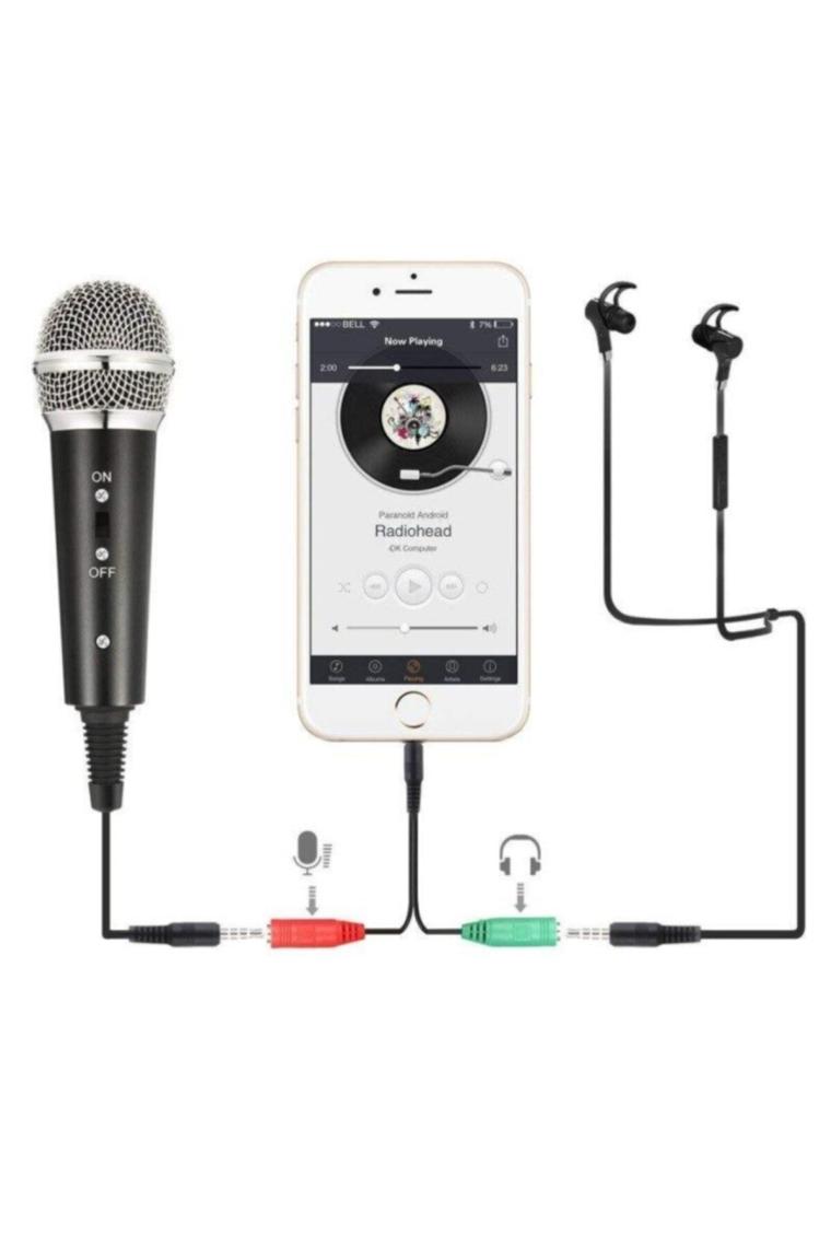 Kareoke Kondenser Mikrofon Cep Telefonu Bilgisayar Uyumlu