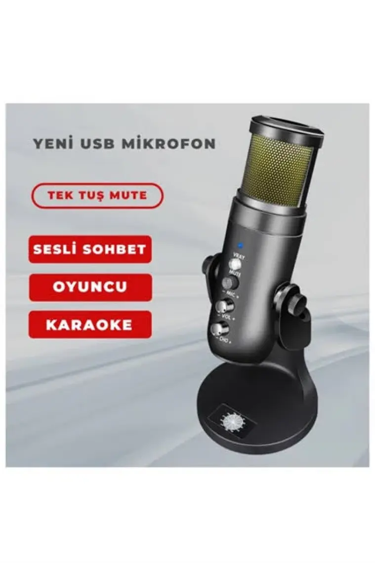 Midex Hype USB RGB Oyuncu ve Yayıncı Mikrofonu (Kayıt Gaming Tiktok Twitch Discord Youtube Canlı Yayın)