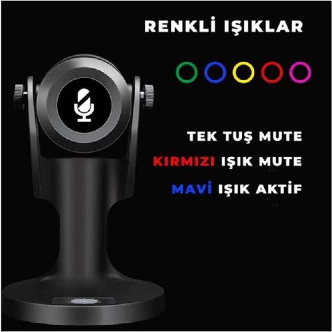 Midex Hype USB RGB Oyuncu ve Yayıncı Mikrofonu (Kayıt Gaming Tiktok Twitch Discord Youtube Canlı Yayın)