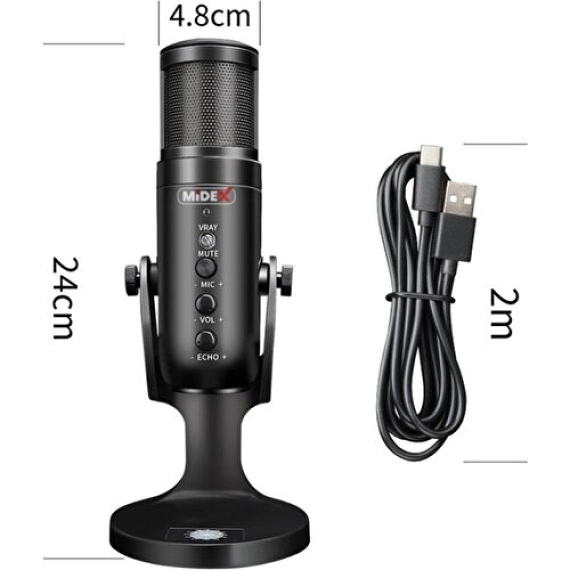 Midex Hype USB RGB Oyuncu ve Yayıncı Mikrofonu (Kayıt Gaming Tiktok Twitch Discord Youtube Canlı Yayın)