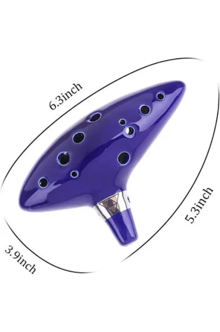 Valkyrie Ocarina 12 Delik Ocarina Seramik Alto C Ocarina Flüt Mavi Ocarina Sualtı Müzik Nefesli Enstrüman