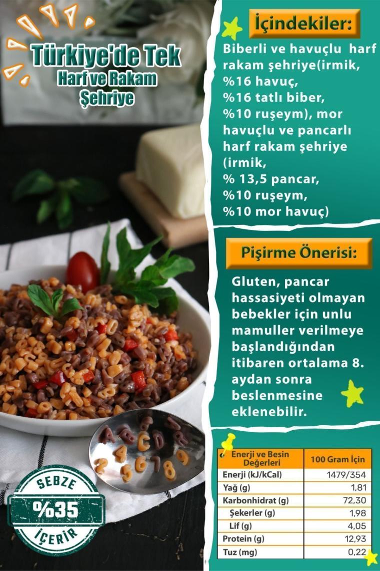 Karışık Sebzeli Harf Rakam Şehriye (%35 Sebze-250 G)