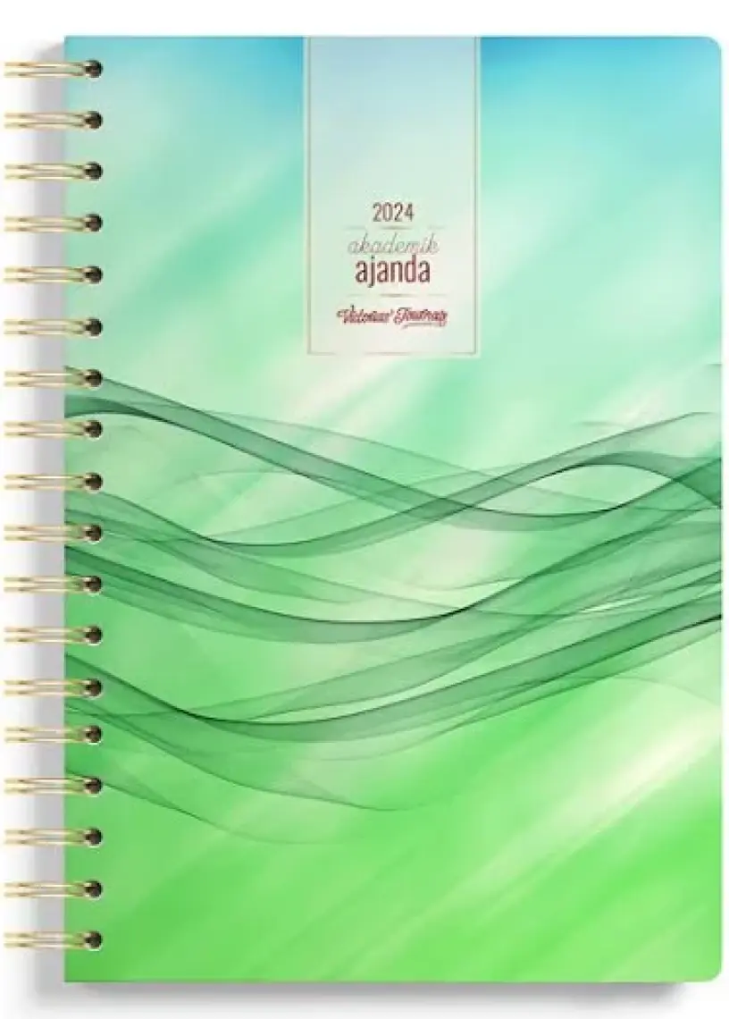 Victoria's Journals Spiralli Sert Kapak Akademik Ajanda 2024-2025 Lastikli 17X23 cm 100 Gram 192 Sayfa 124-1270