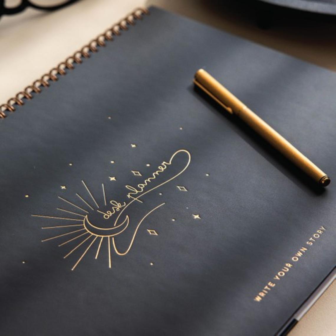 Paperora Süresiz Haftalık Spiralli Masaüstü Planlayıcı 24X34 cm - Desk Planner Siyah