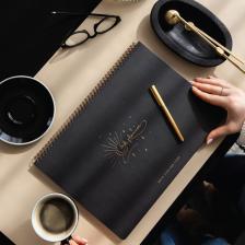 Paperora Süresiz Haftalık Spiralli Masaüstü Planlayıcı 24X34 cm - Desk Planner Siyah
