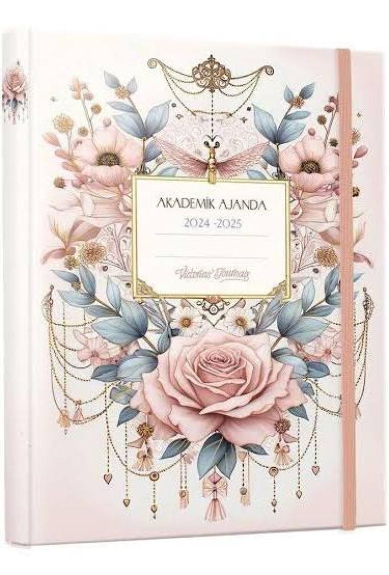 Victoria's Journals Gizli Spiralli Akademik Ajanda 2024-2025 Lastikli 17X23 cm 100 Gram 192 Sayfa 124-1259
