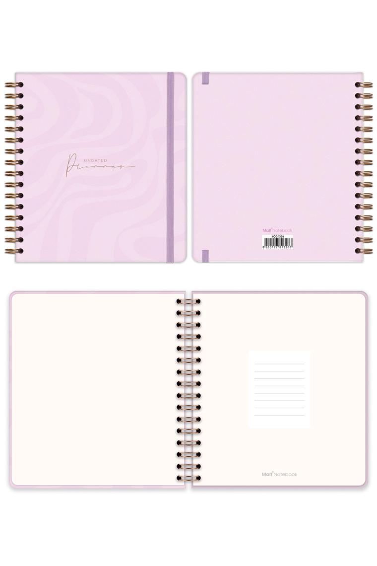 Matt Notebook Süresiz Planlayıcı Kare Ajanda Pembe