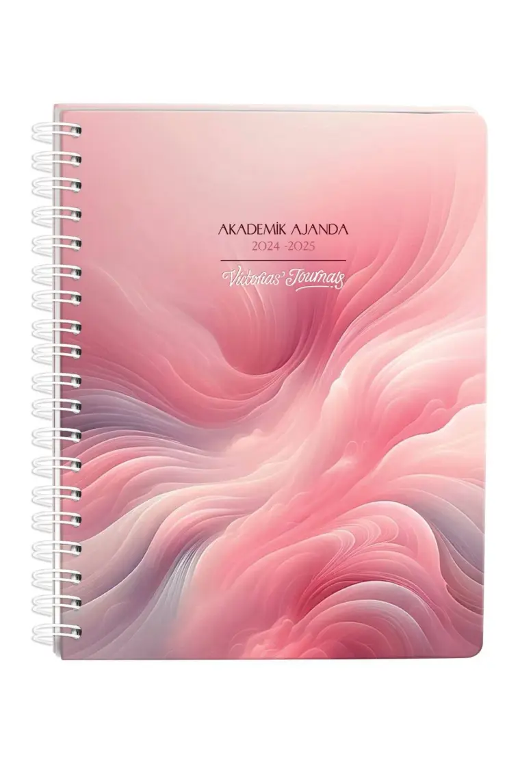 Victoria's Journals Spiralli Sert Kapak Akademik Ajanda 2024-2025 Lastikli 17X23 cm 100 Gram 192 Sayfa 124-1275