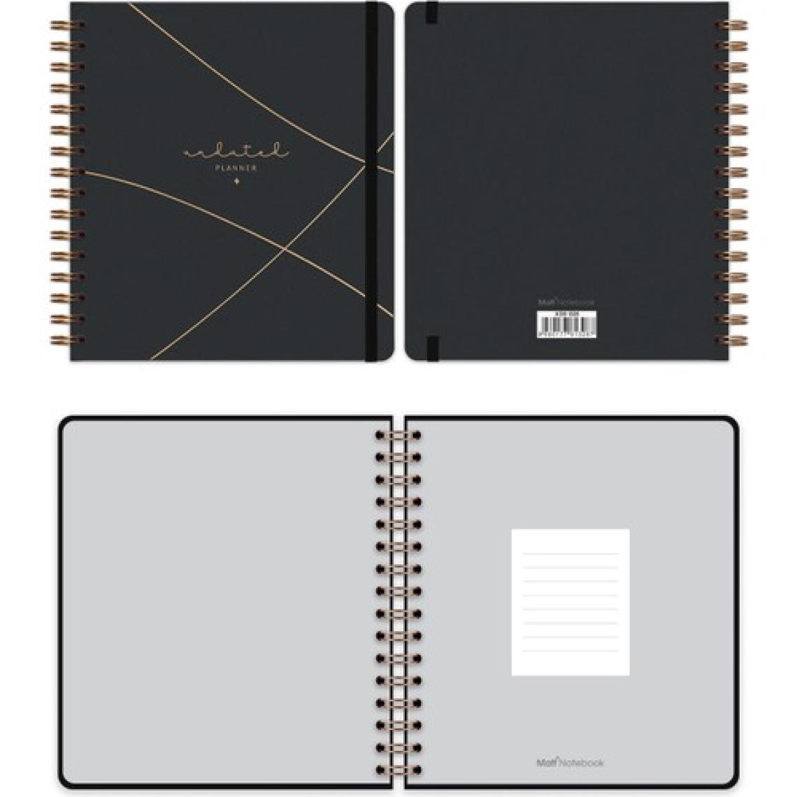 Matt Notebook Süresiz Planlayıcı Kare Ajanda Siyah