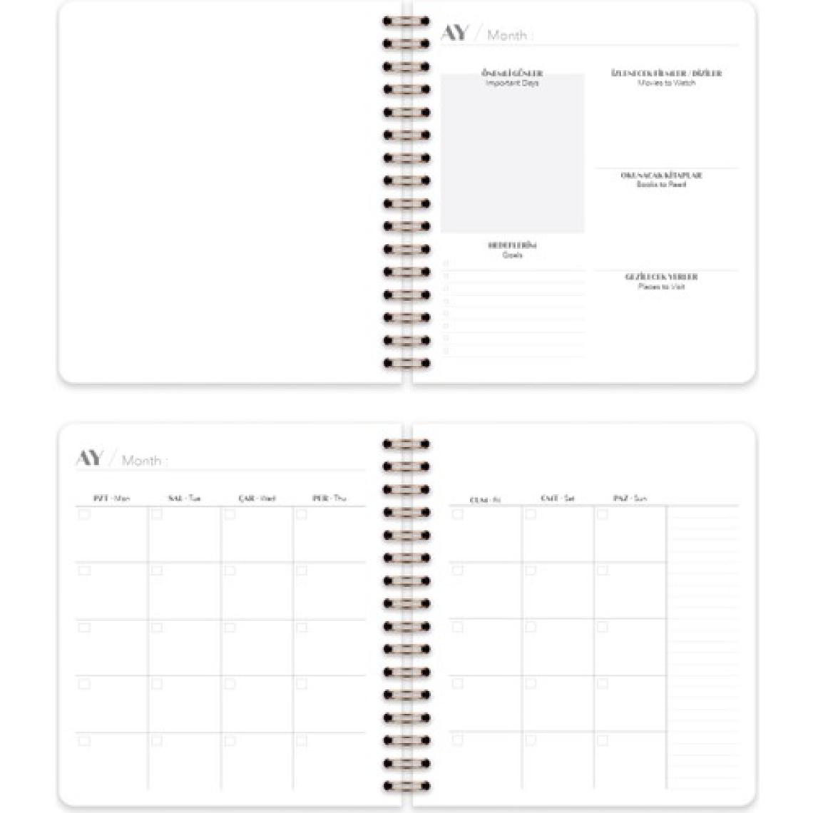Matt Notebook Süresiz Planlayıcı Kare Ajanda Siyah