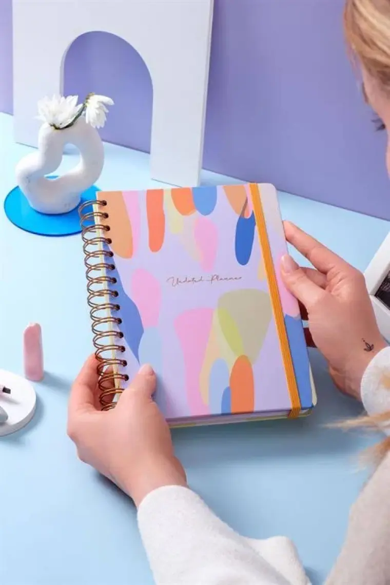 Paperora A5 Spiralli Süresiz Renkli Planlayıcı Ajanda Motivasyon Sayfalı Damla