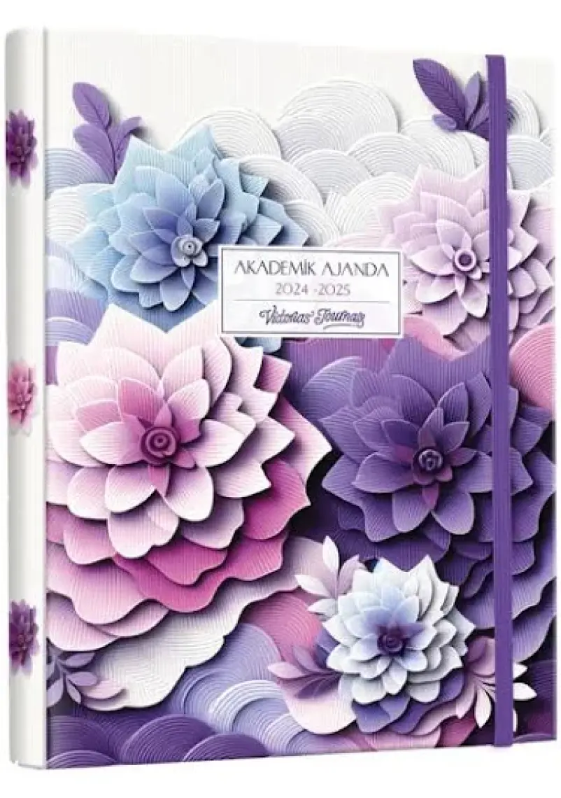 Victoria's Journals Gizli Spiralli Akademik Ajanda 2024-2025 Lastikli 17X23 cm 100 Gram 192 Sayfa 124-1263