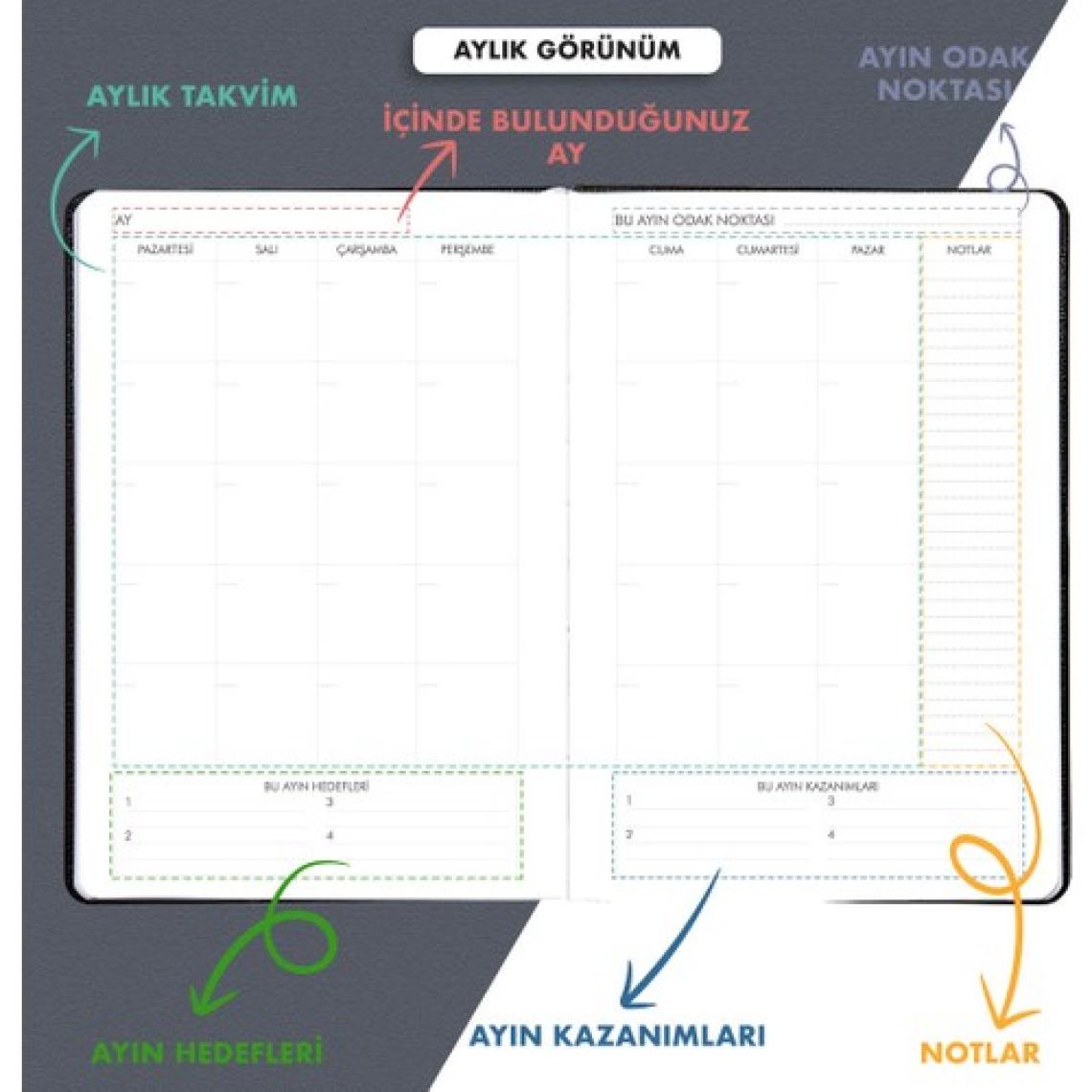 Fz Planner Tarihsiz Haftalık Planlayıcı Deri Ajanda Siyah