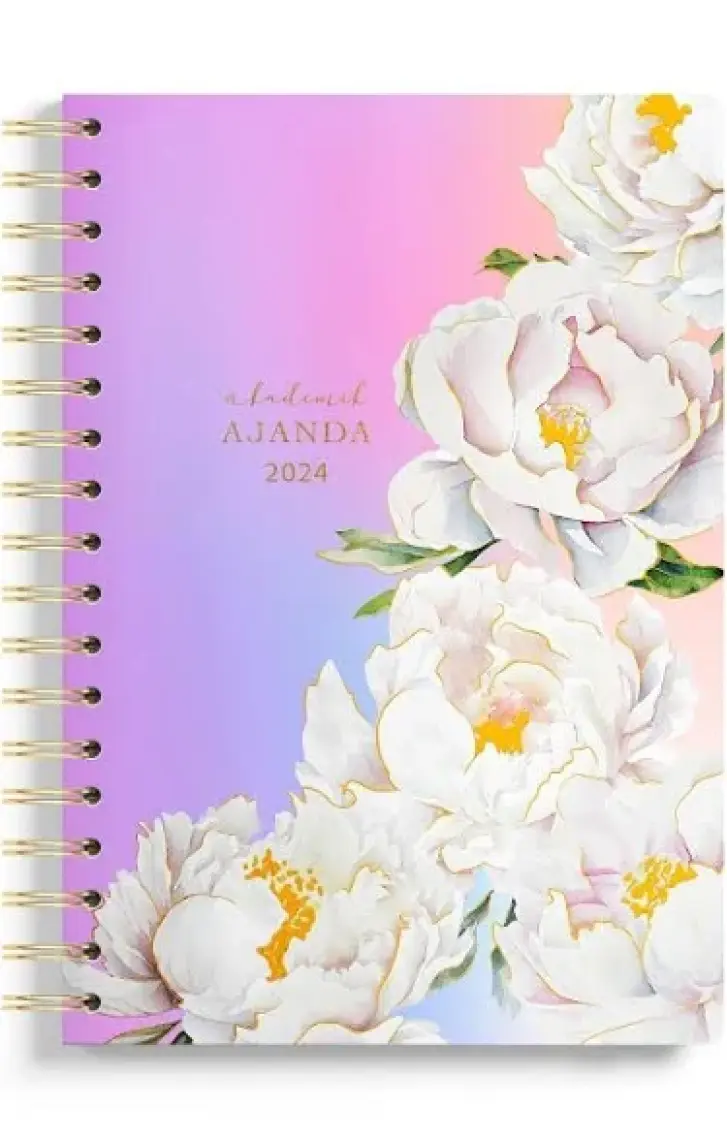 Victoria's Journals Spiralli Sert Kapak Akademik Ajanda 2024-2025 Lastikli 17X23 cm 100 Gram 192 Sayfa 124-1272