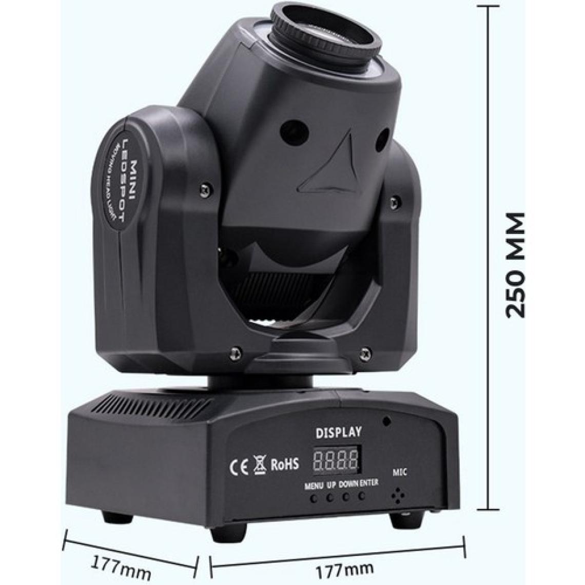 Quenlite WASH-307 MOVING Head Robot Sahne Işık 30W Led Gobolar İle