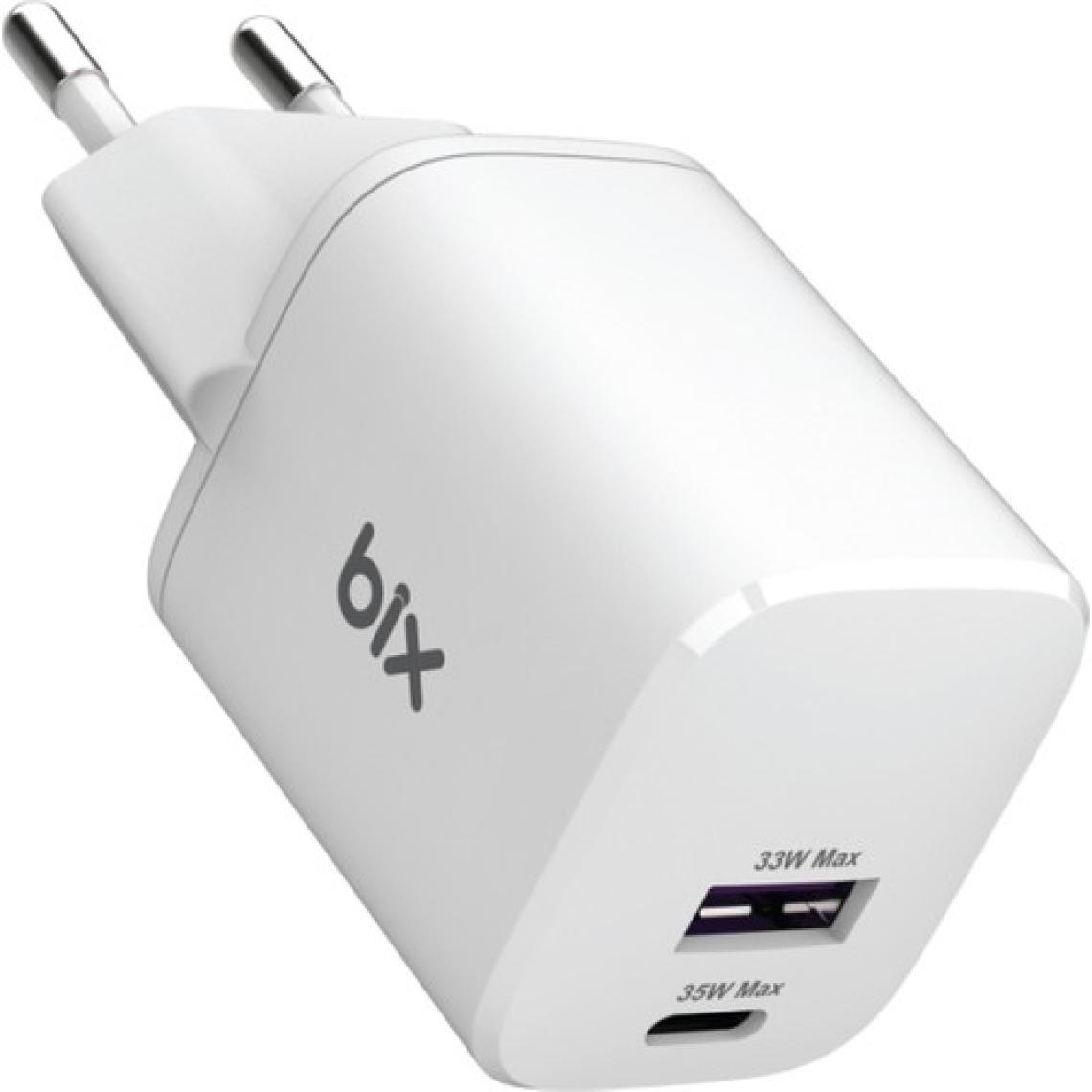 Bix SV35 Gan 33W USB-A SuperVOOC 2.0 + 35W PD Type-C Girişli Çift Bağlantı Noktalı, Oppo Reno 7/6/X3/Find X5/Find N/K10 Pro/A96, Realme GT/GT2/GT NEO/Q3/Q5, Samsung ve Daha Fazla ile Uyumlu