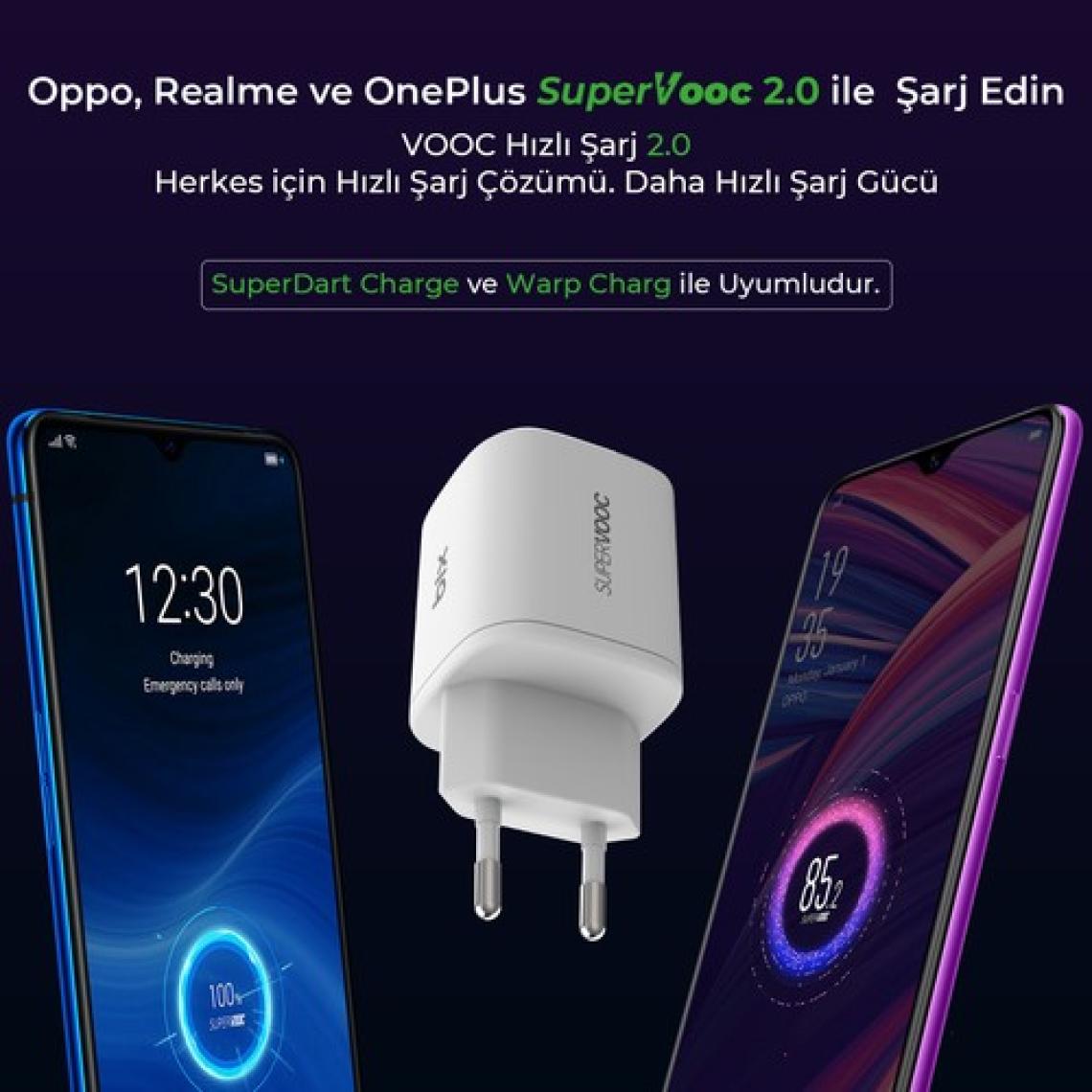 Bix SV35 Gan 33W USB-A SuperVOOC 2.0 + 35W PD Type-C Girişli Çift Bağlantı Noktalı, Oppo Reno 7/6/X3/Find X5/Find N/K10 Pro/A96, Realme GT/GT2/GT NEO/Q3/Q5, Samsung ve Daha Fazla ile Uyumlu