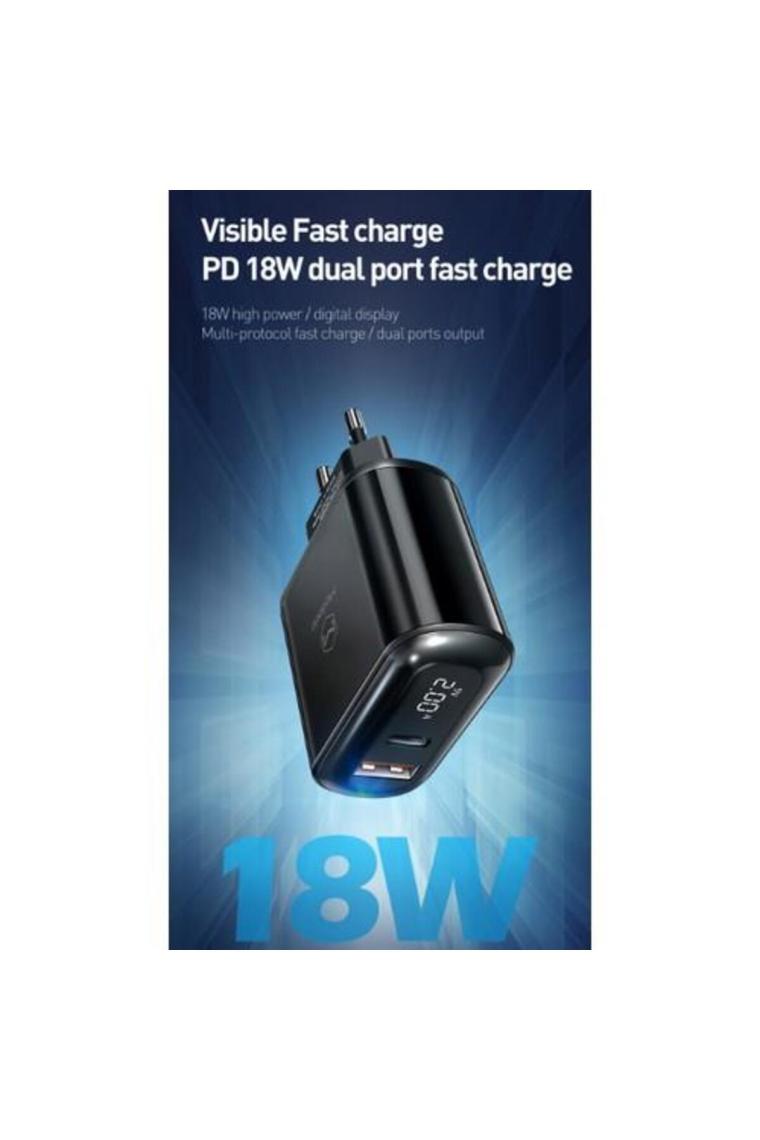 Ch-7170 Pd Qc3.0 18w Type-c Ve Usb Girişli Dijital Şarj Cihazı
