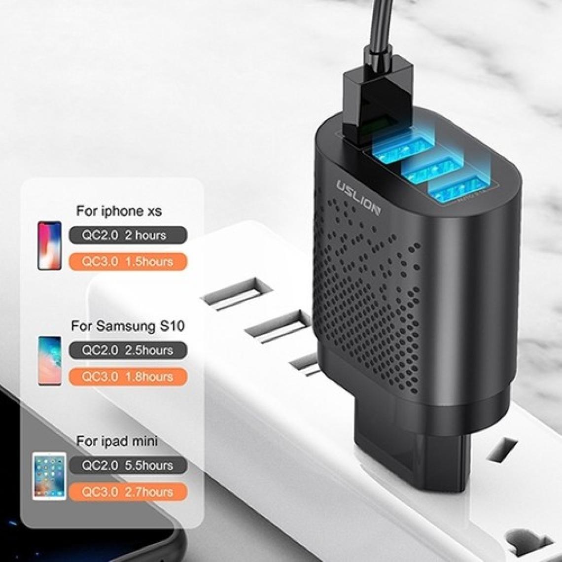 Ally Uslion 4 Port 48W QC 3.0 Hızlı Şarj USB Şarj Başlık Adaptör AL-33535