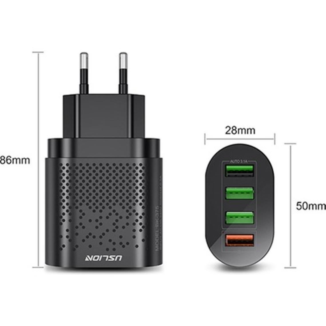 Ally Uslion 4 Port 48W QC 3.0 Hızlı Şarj USB Şarj Başlık Adaptör AL-33535