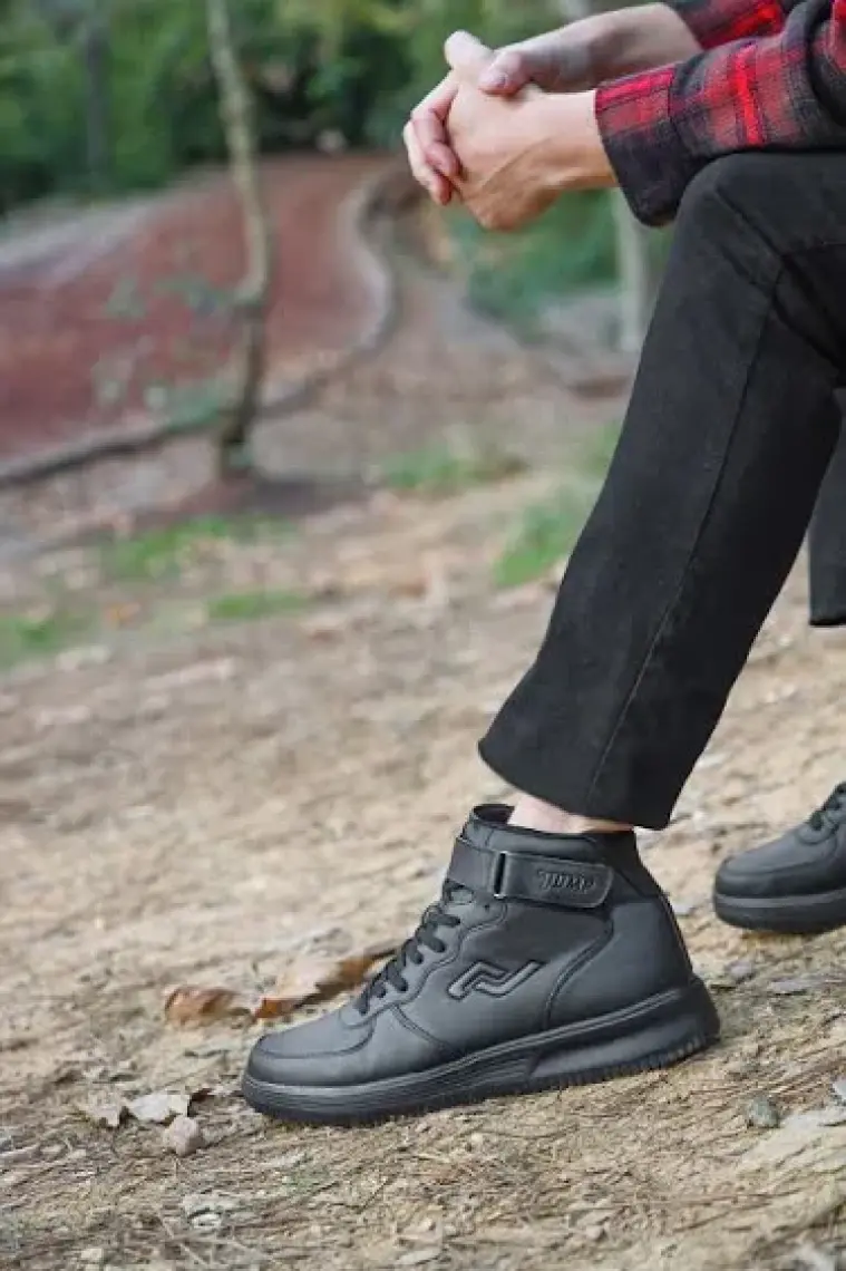 Jump 16309 Yüksek Bilekli Siyah Erkek Sneaker Günlük Spor Ayakkabı