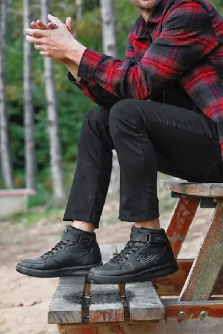 Jump 16309 Yüksek Bilekli Siyah Erkek Sneaker Günlük Spor Ayakkabı