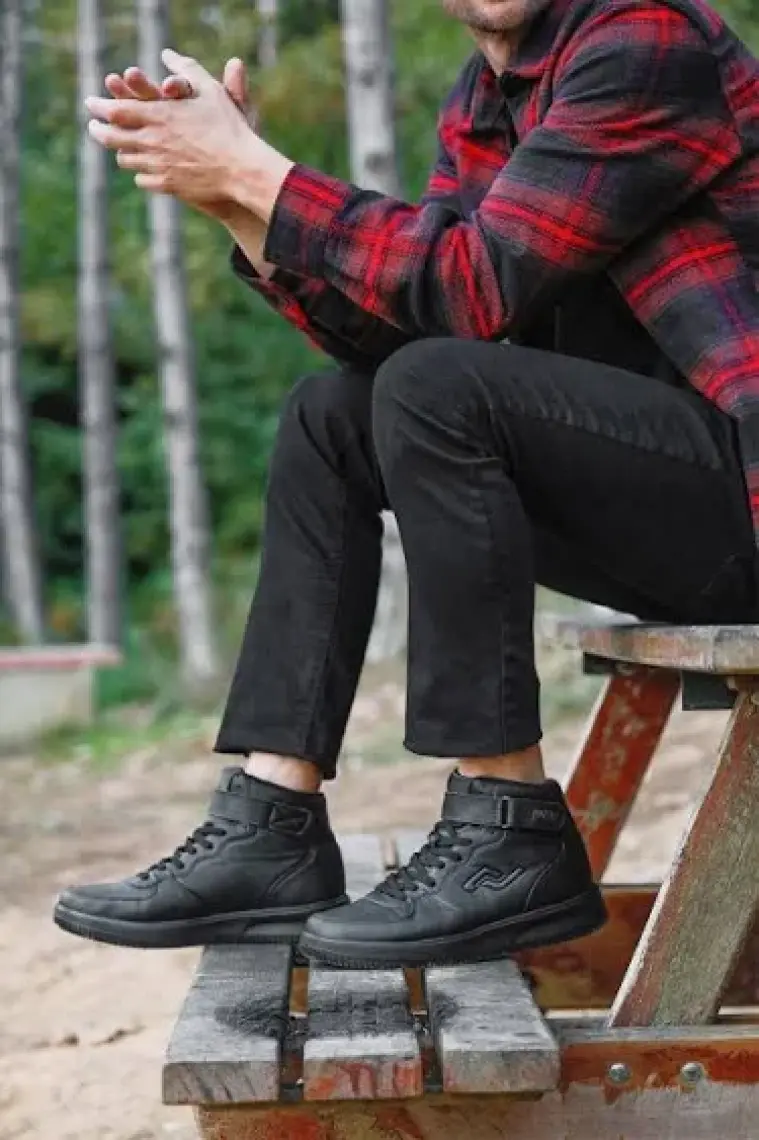 Jump 16309 Yüksek Bilekli Siyah Erkek Sneaker Günlük Spor Ayakkabı
